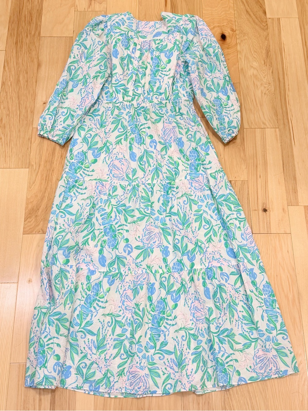 LIKE NEW Lilly Pulitzer Women’s Deacon 3/4 Sleeve V Neck Maxi Dress - Picture 3 of 4